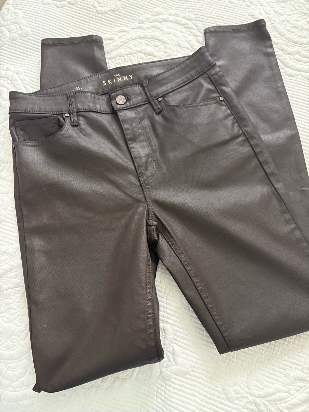 White House Black Market Skinny Ankle Jumpsuit Pants - Dark Brown